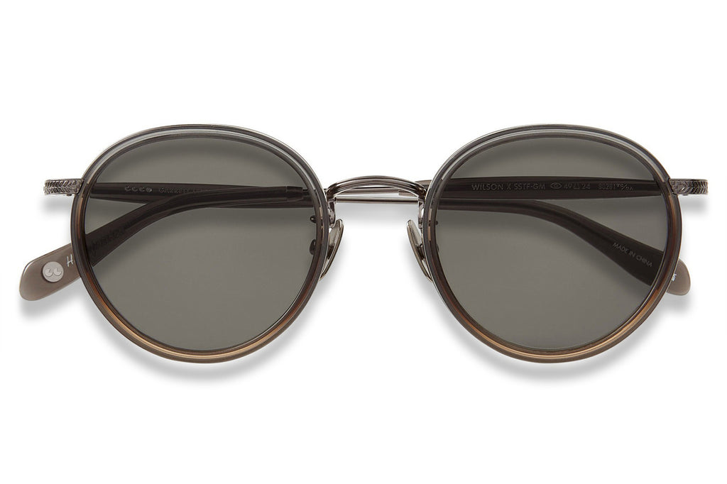 Garrett Leight - Wilson X Sunglasses Sandstone Fade-Gunmetal with Semi-Flat Pure Grey Lenses