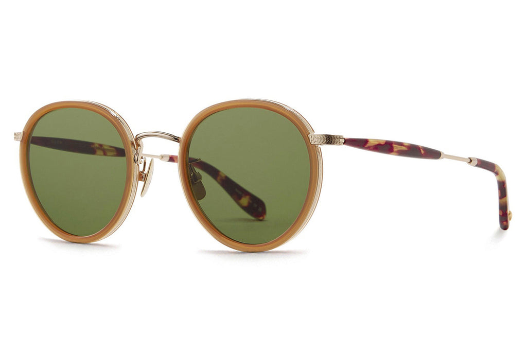 Garrett Leight - Wilson X Sunglasses Summer Sun-Gold with Semi-Flat Pure Green Lenses