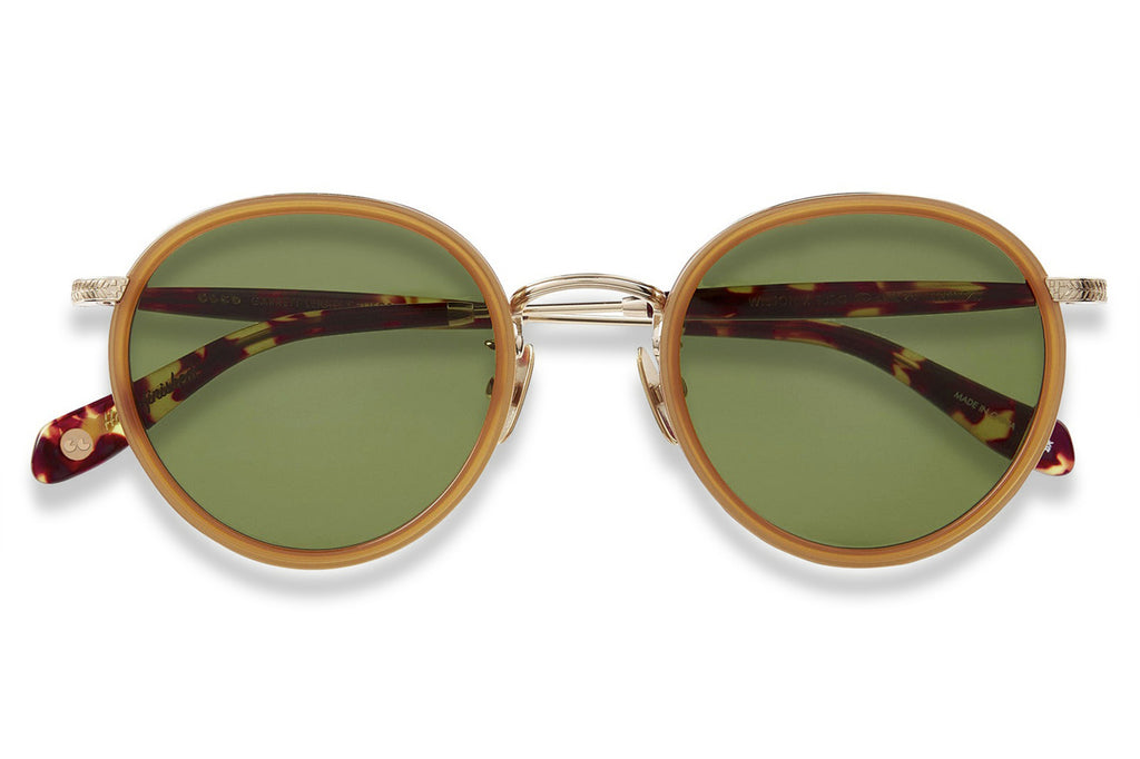 Garrett Leight - Wilson X Sunglasses Summer Sun-Gold with Semi-Flat Pure Green Lenses