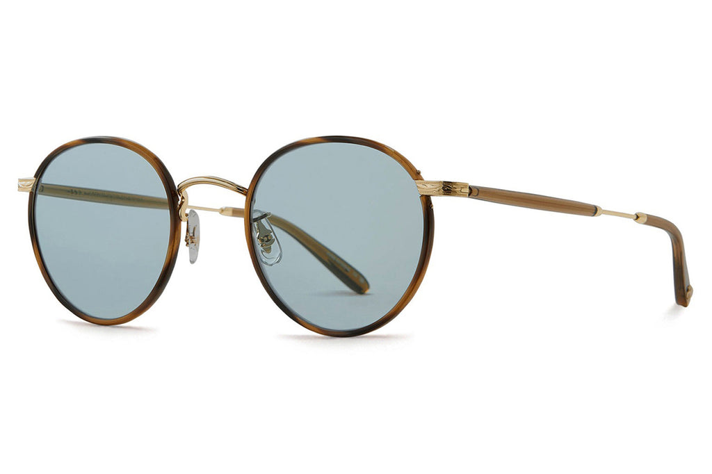 Garrett Leight - Wilson Sunglasses Demi Blonde-Gold with Semi-Flat Pure Blue Lenses