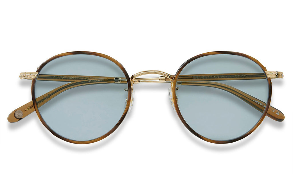 Garrett Leight - Wilson Sunglasses Demi Blonde-Gold with Semi-Flat Pure Blue Lenses