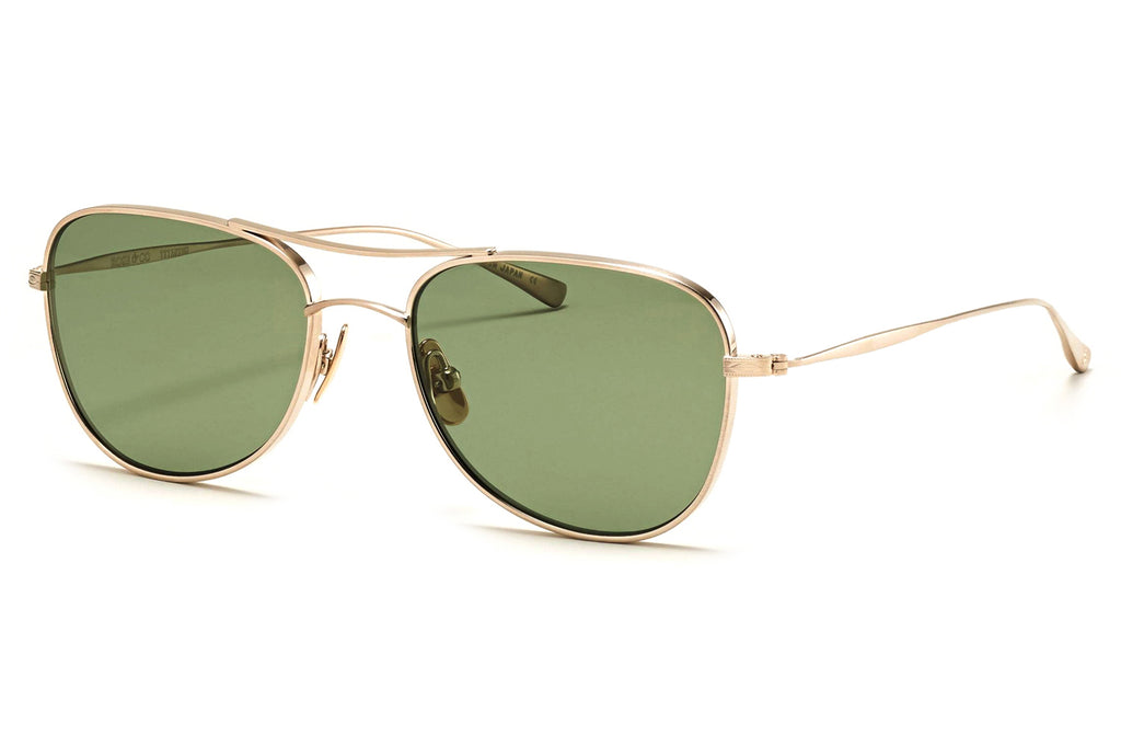 Rose & Co - T1 Sunglasses Brushed Gold with Moss Polarized Lenses