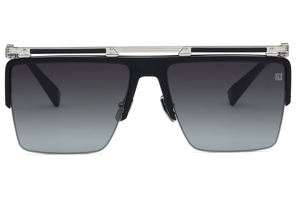 Balmain® Eyewear - Triomphe Sunglasses Black & Silver with Grey Gradient Lenses