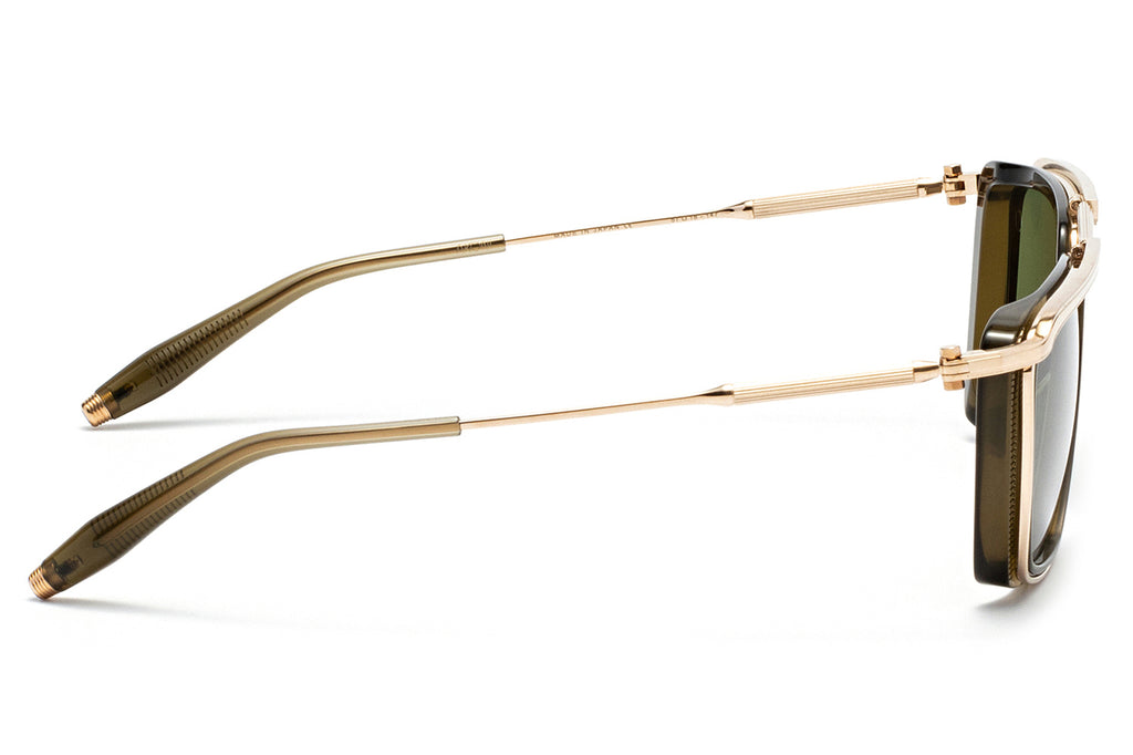 Akoni - Ulysses Sunglasses White Gold - Olive with Dark Olive Lenses