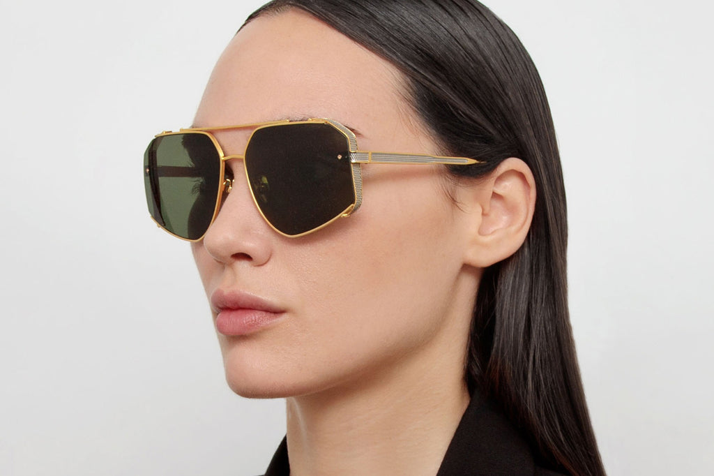 Linda Farrow - Amar Sunglasses Yellow Gold/White Gold (C3)