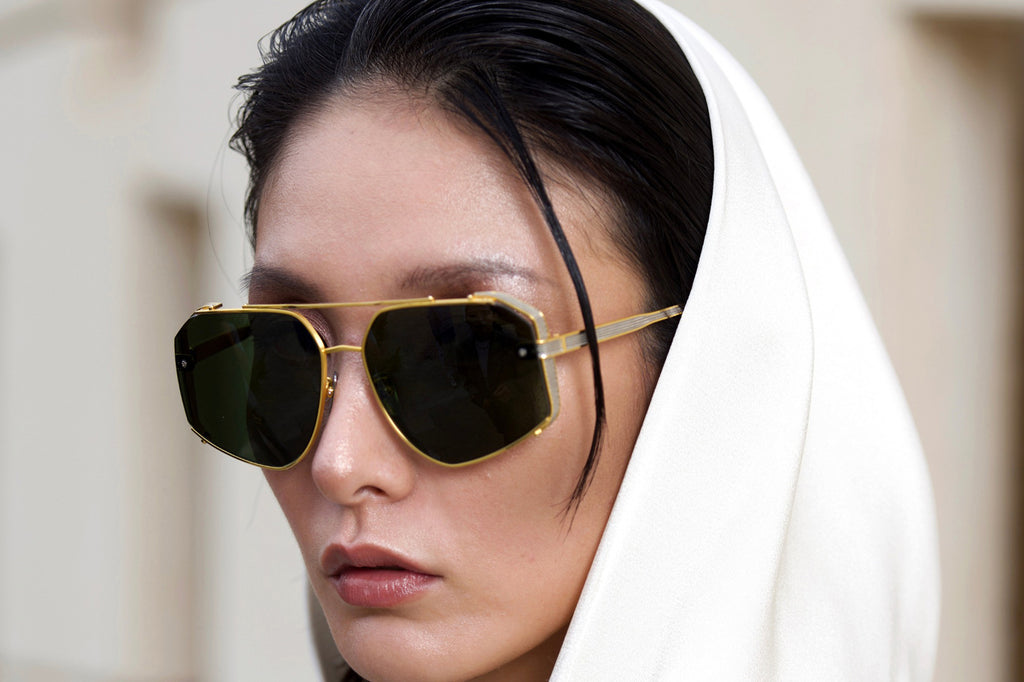 Linda Farrow - Amar Sunglasses Yellow Gold (C3)