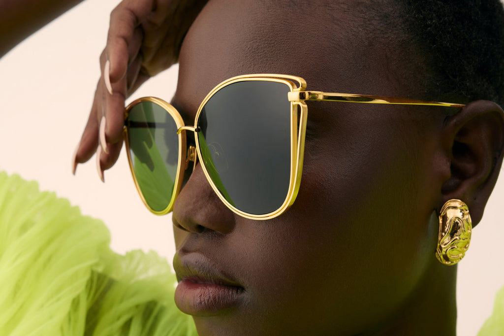 Linda Farrow - Dinah Sunglasses Yellow Gold (C3)