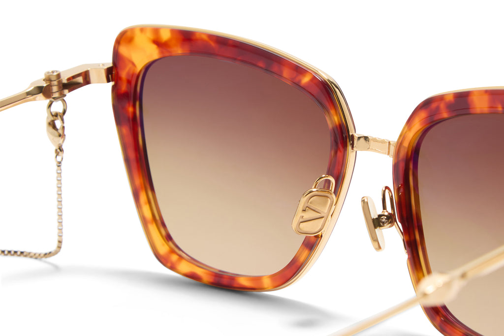 Valentino® Eyewear - V-Daydream II Sunglasses Honey Havana & V-Light Gold with Brown Gradient Lenses