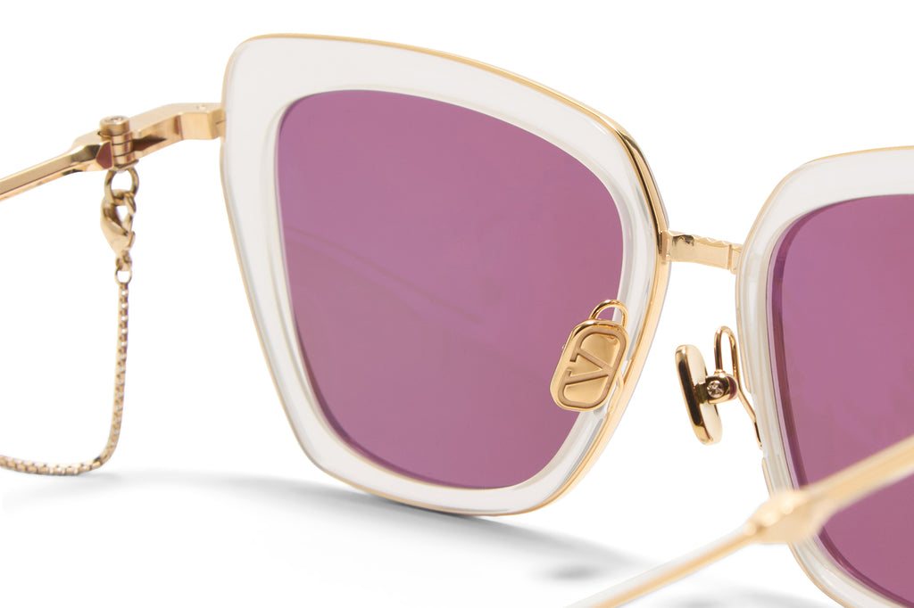 Valentino® Eyewear - V-Daydream II Sunglasses Cloudy Ivory & V-Light Gold with Bordeaux Lenses