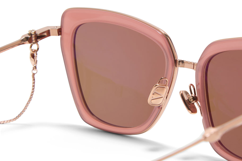 Valentino® Eyewear - V-Daydream II Sunglasses Cloudy Powder Pink & Rose Gold with Dark Brown Lenses