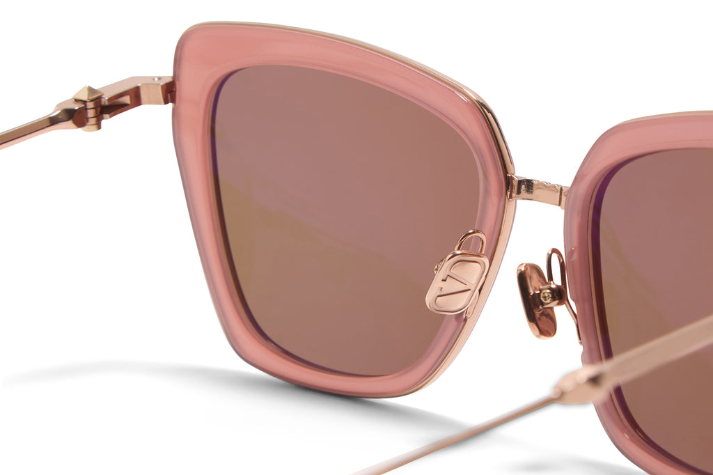 Valentino® Eyewear - V-Daydream II Sunglasses Cloudy Powder Pink & Rose Gold with Dark Brown Lenses