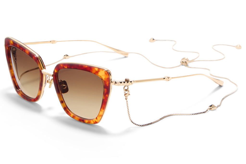 Valentino® Eyewear - V-Daydream II Sunglasses Honey Havana & V-Light Gold with Brown Gradient Lenses