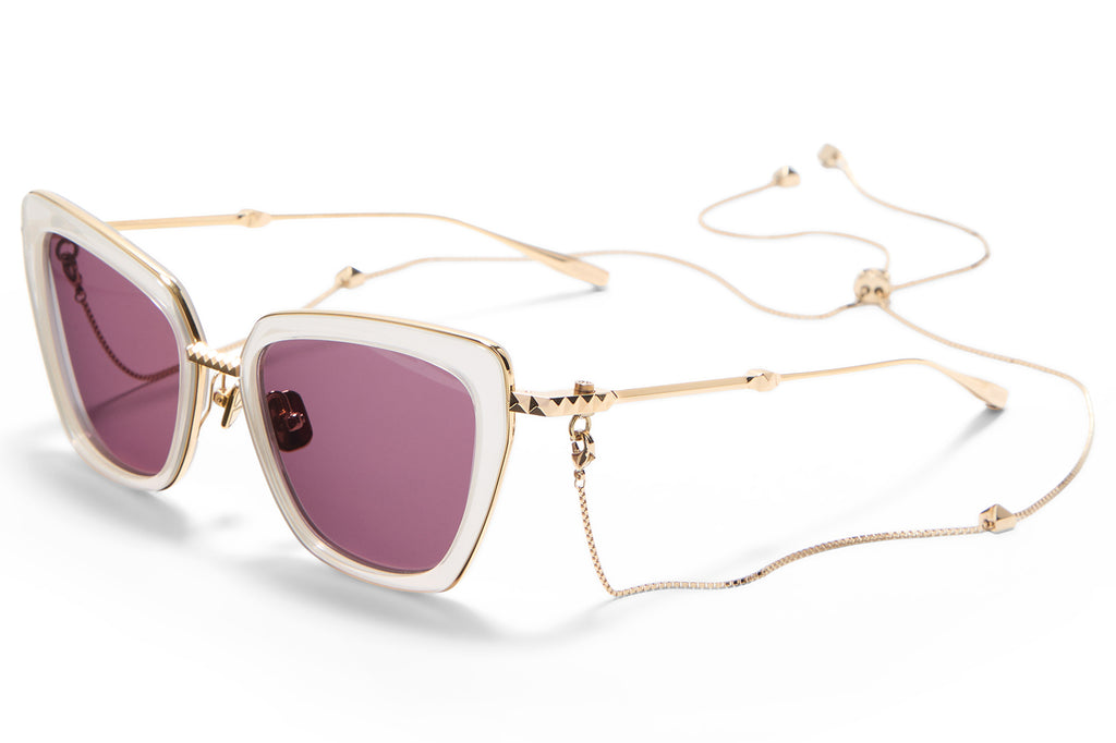 Valentino® Eyewear - V-Daydream II Sunglasses Cloudy Ivory & V-Light Gold with Bordeaux Lenses