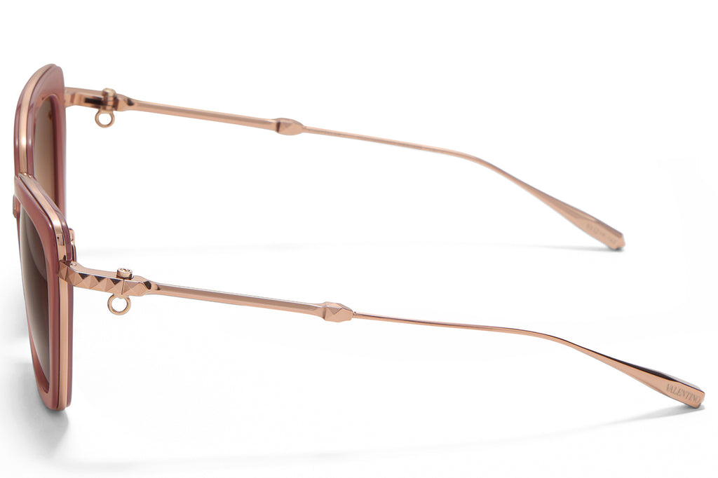 Valentino® Eyewear - V-Daydream II Sunglasses Cloudy Powder Pink & Rose Gold with Dark Brown Lenses