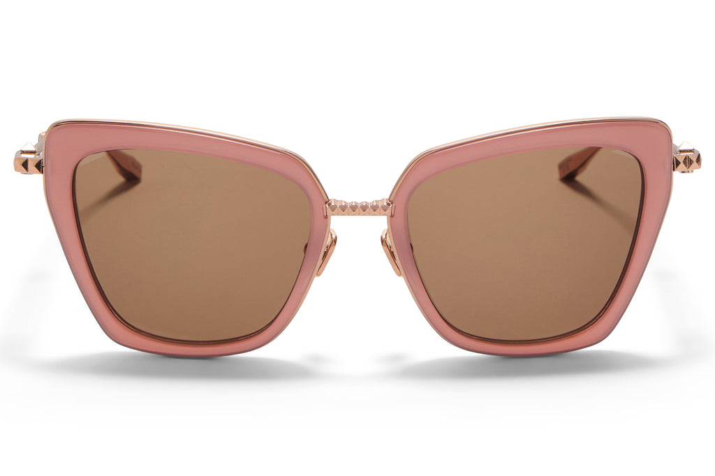 Valentino® Eyewear - V-Daydream II Sunglasses Cloudy Powder Pink & Rose Gold with Dark Brown Lenses