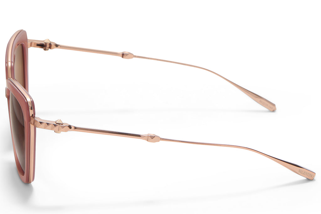 Valentino® Eyewear - V-Daydream II Sunglasses Cloudy Powder Pink & Rose Gold with Dark Brown Lenses