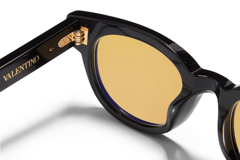 Valentino® Eyewear - V-Essential V Sunglasses Black & V-Light Gold with Amber Lenses