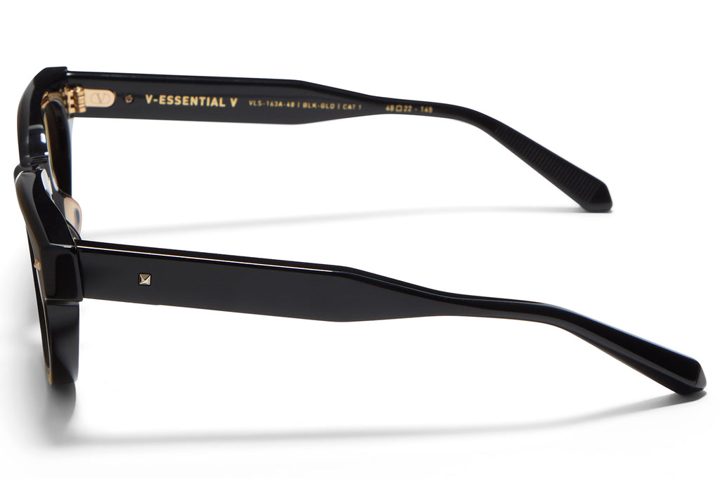 Valentino® Eyewear - V-Essential V Sunglasses Black & V-Light Gold with Amber Lenses