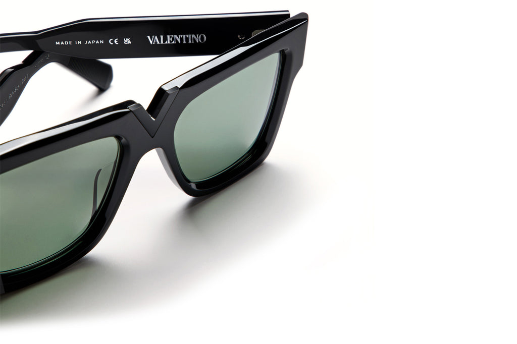 Valentino® Eyewear - V-Gold I Sunglasses Black & Black with Smoke Green Lenses