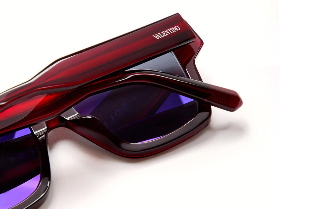 Valentino® Eyewear - V-Gold I Sunglasses Crystal Bordeaux & Black Rhodium with Dark Grey Lenses