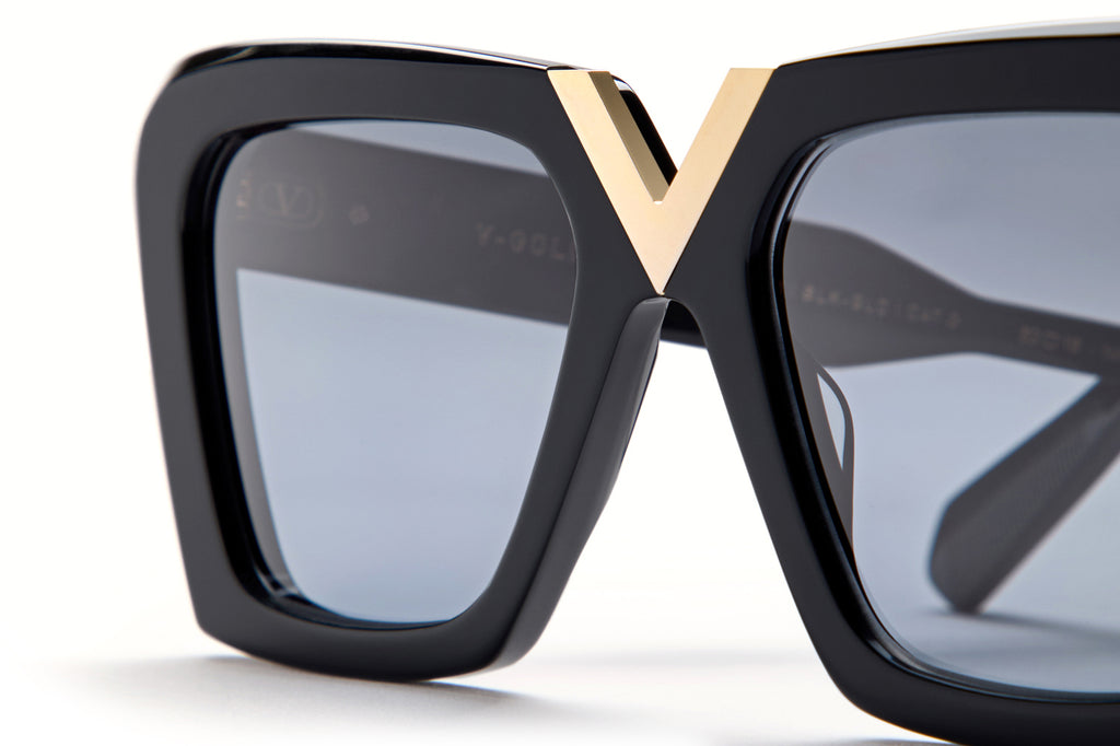 Valentino® Eyewear - V-Gold II Sunglasses Black & V-Light Gold with Smoke Grey Lenses