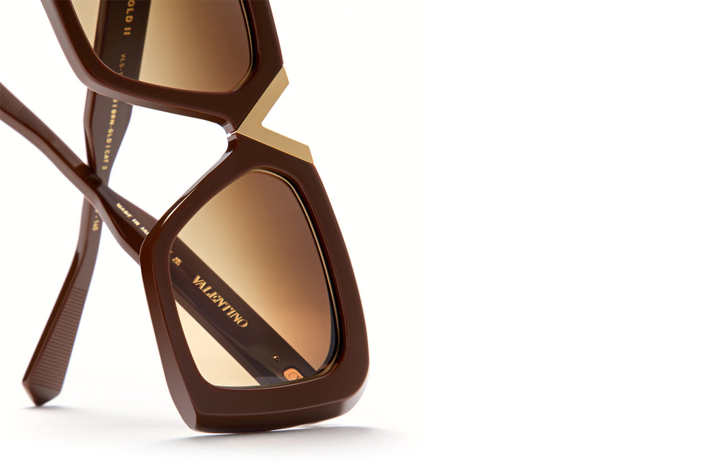 Valentino® Eyewear - V-Gold II Sunglasses Fondant Brown & V-Light Gold with Brown Gradient Lenses