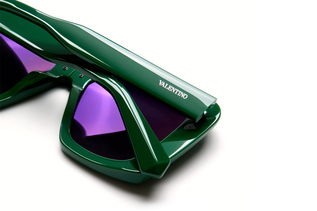 Valentino® Eyewear - V-Gold II Sunglasses Dark Green & Black Rhodium with Smoke Grey Lenses