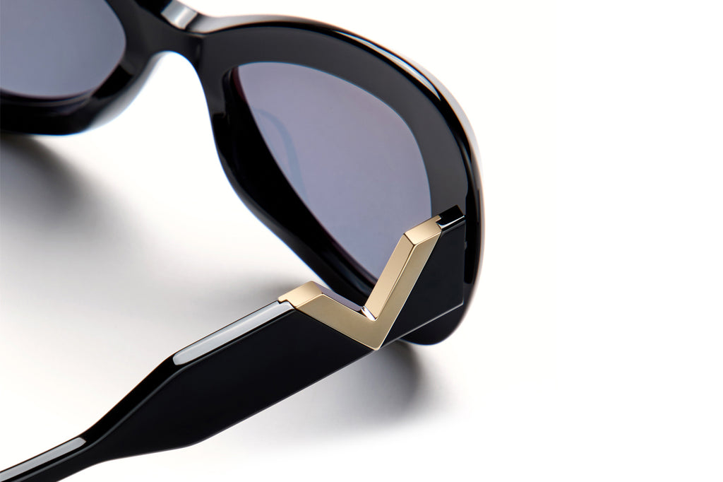 Valentino® Eyewear - V-Gold III Sunglasses Black & V-Light Gold with Smoke Grey Lenses