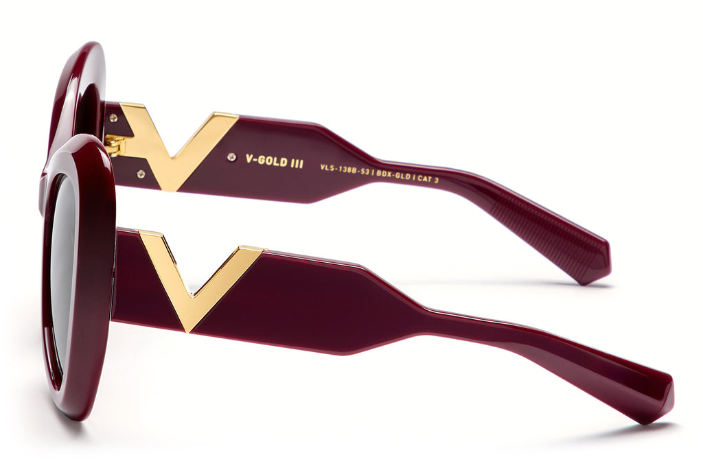 Valentino® Eyewear - V-Gold III Sunglasses Bordeaux & 18k Gold with Dark Brown Lenses