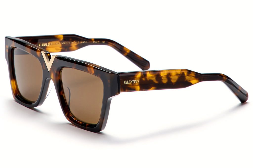 Valentino® Eyewear - V-Gold I Sunglasses Brown Tortoise & V-Light Gold with Dark Brown Lenses