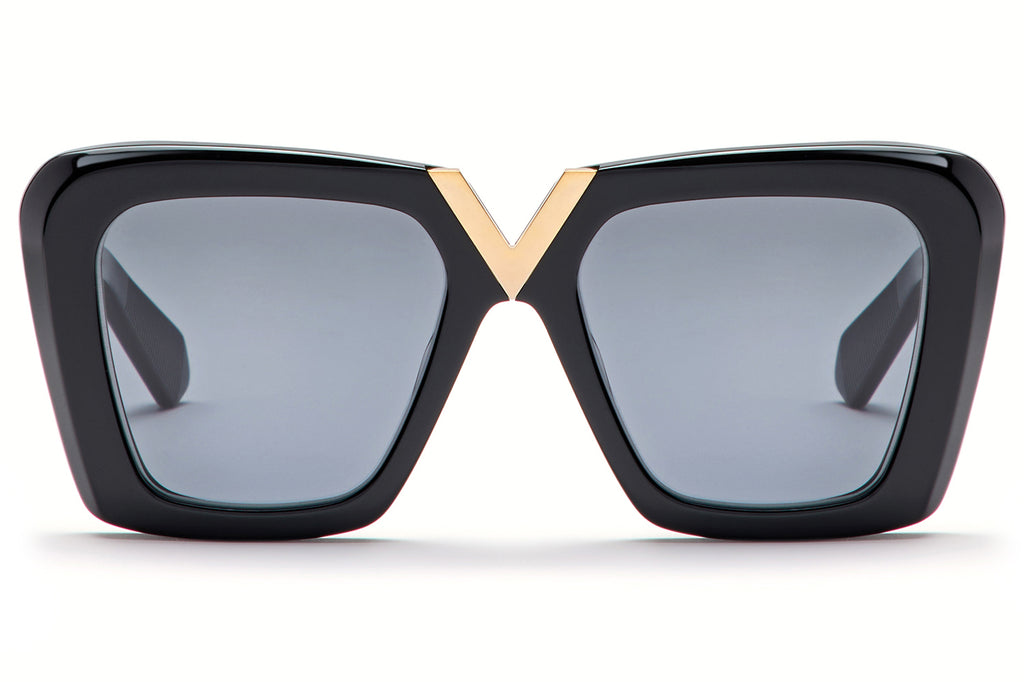 Valentino® Eyewear - V-Gold II Sunglasses Black & V-Light Gold with Smoke Grey Lenses