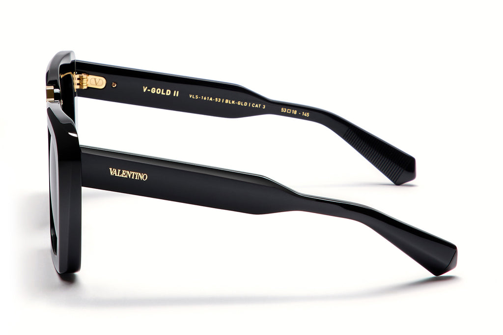 Valentino® Eyewear - V-Gold II Sunglasses Black & V-Light Gold with Smoke Grey Lenses