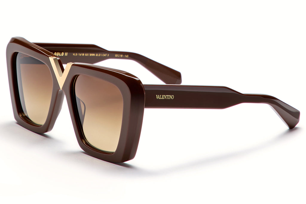 Valentino® Eyewear - V-Gold II Sunglasses Fondant Brown & V-Light Gold with Brown Gradient Lenses