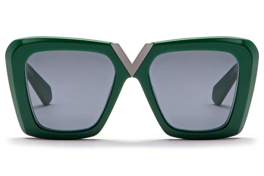 Valentino® Eyewear - V-Gold II Sunglasses Dark Green & Black Rhodium with Smoke Grey Lenses