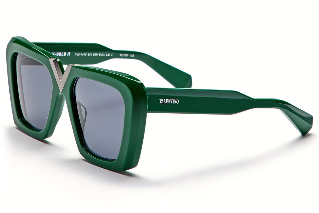 Valentino® Eyewear - V-Gold II Sunglasses Dark Green & Black Rhodium with Smoke Grey Lenses