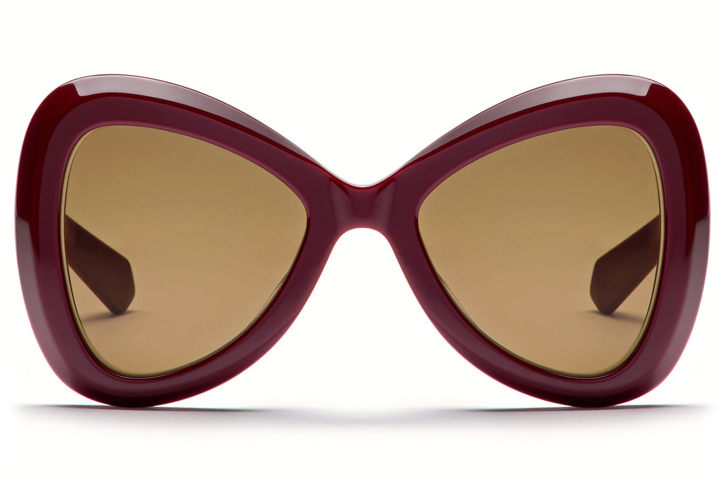 Valentino® Eyewear - V-Gold III Sunglasses Bordeaux & 18k Gold with Dark Brown Lenses