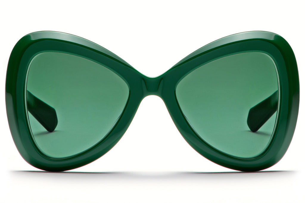 Valentino® Eyewear - V-Gold III Sunglasses Dark Green & 18k Gold with Dark Green Lenses