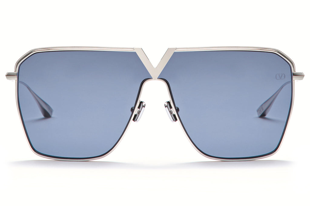 Valentino® Eyewear - V-Goldshield Sunglasses Silver with Dark Grey Lenses