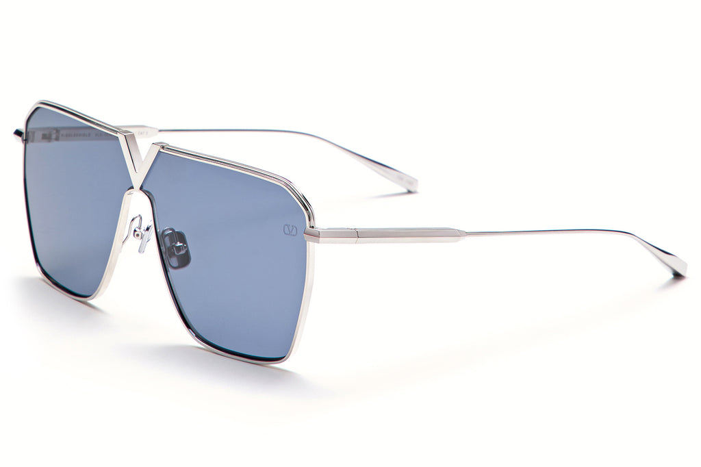 Valentino® Eyewear - V-Goldshield Sunglasses Silver with Dark Grey Lenses