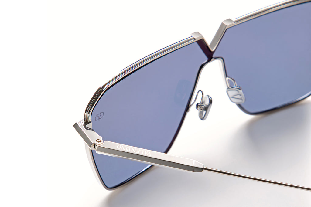 Valentino® Eyewear - V-Goldshield Sunglasses Silver with Dark Grey Lenses