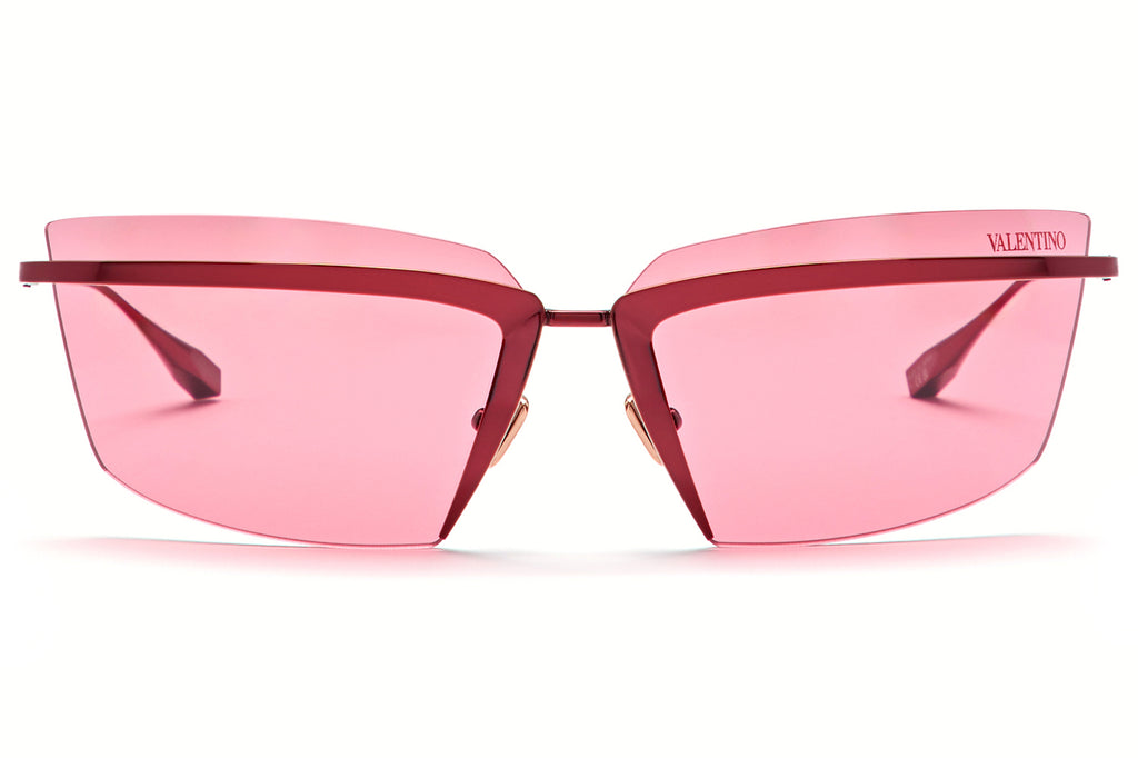 Valentino® Eyewear - V-Lure Sunglasses Shiny Red Metal with Red Lenses