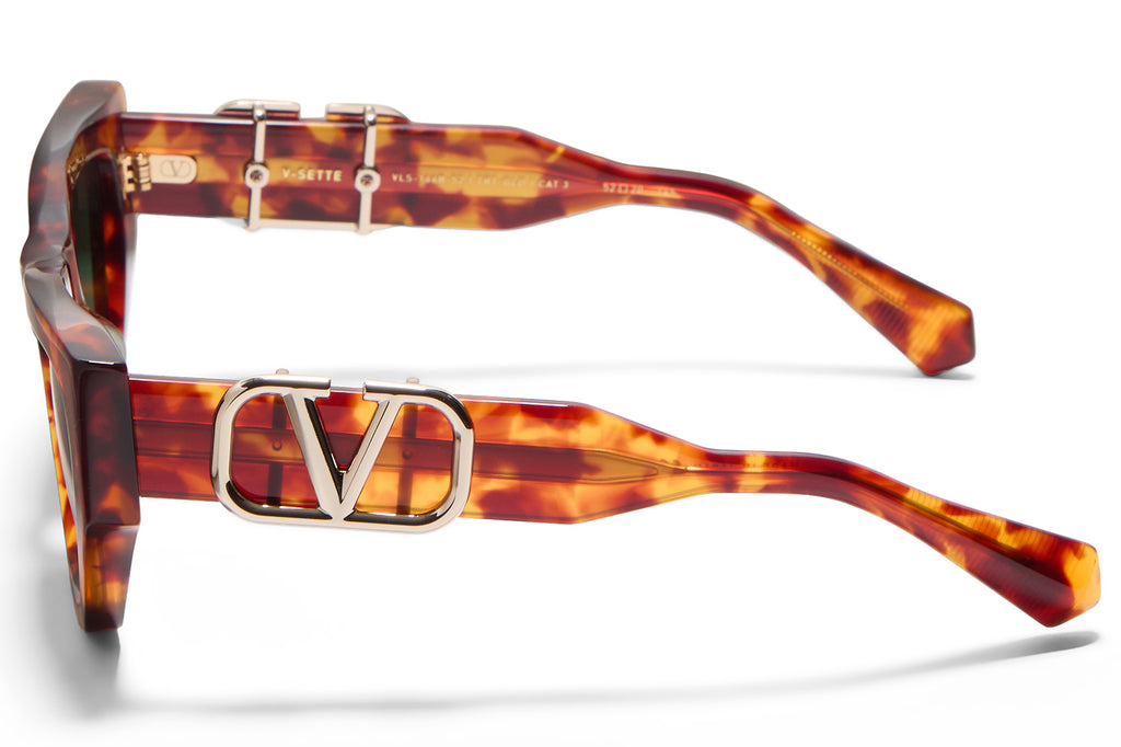 Valentino® Eyewear - V-Sette Sunglasses Honey Havana & V-Light Gold with Dark Green Lenses