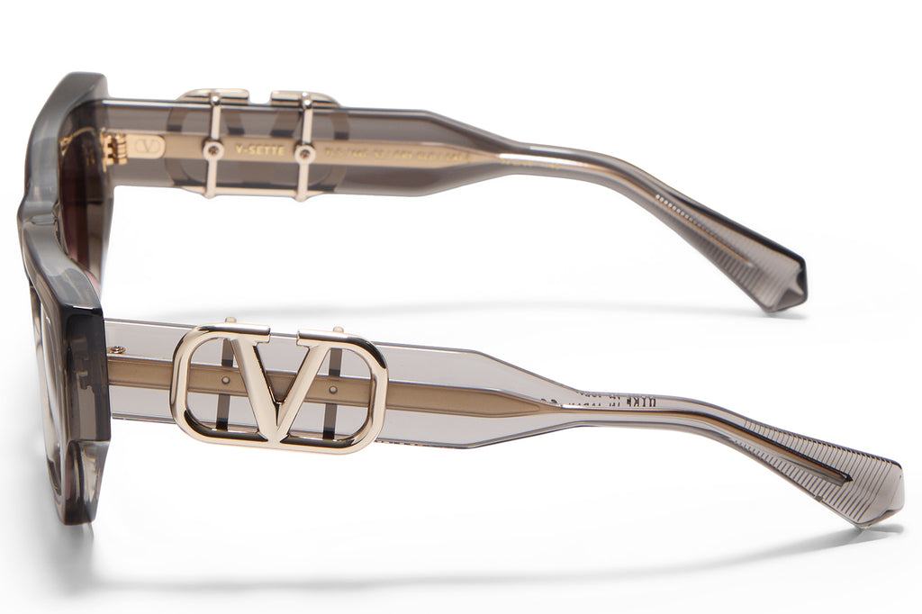 Valentino® Eyewear - V-Sette Sunglasses Crystal Grey & V-Light Gold with Dark Rose to Light Rose Lenses