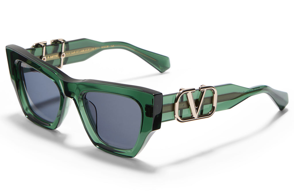 Valentino® Eyewear - V-Sette Sunglasses Crystal Green & V-Light Gold with Smoke Grey Lenses