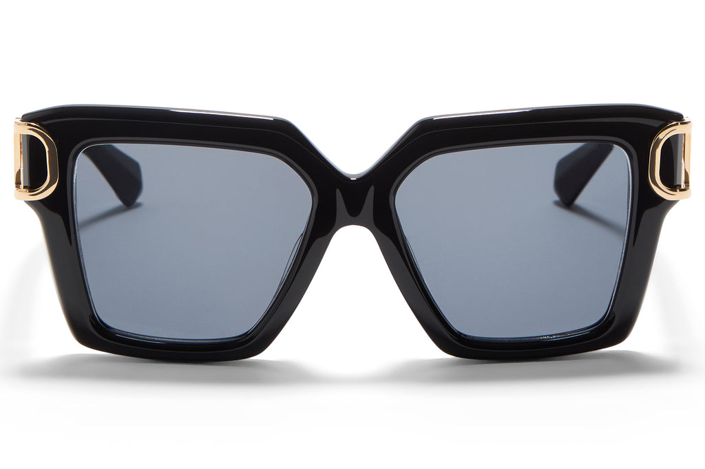 Valentino® Eyewear - V-Uno Sunglasses Black & V-Light Gold with Smoke Grey Lenses