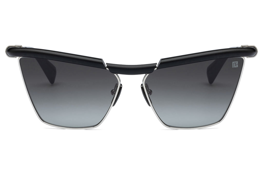 Balmain® Eyewear - Victoire Sunglasses Matte Black & Silver with Grey Gradient Lenses