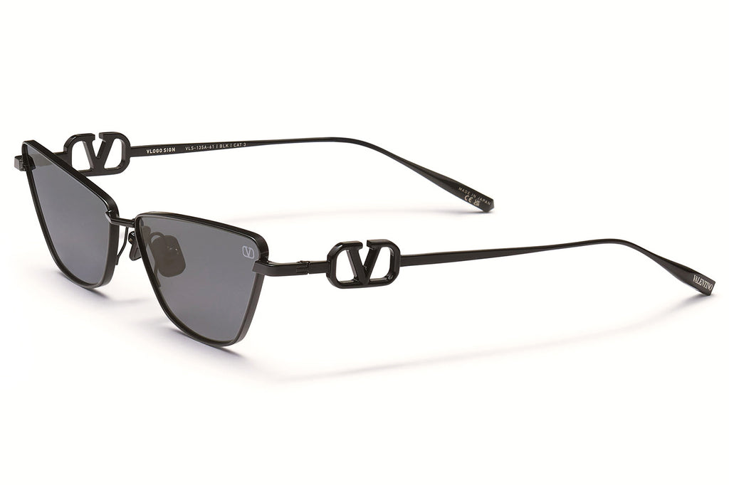 Valentino® Eyewear - VLogo Sign Sunglasses Shiny Black with Smoke Grey Lenses