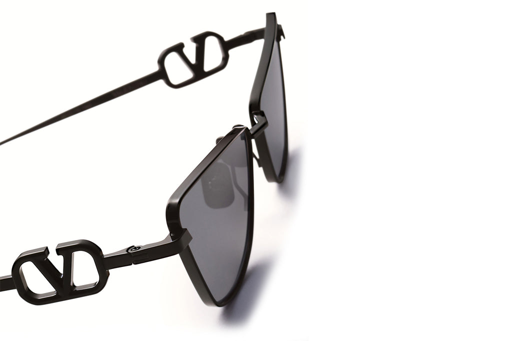 Valentino® Eyewear - VLogo Sign Sunglasses Shiny Black with Smoke Grey Lenses