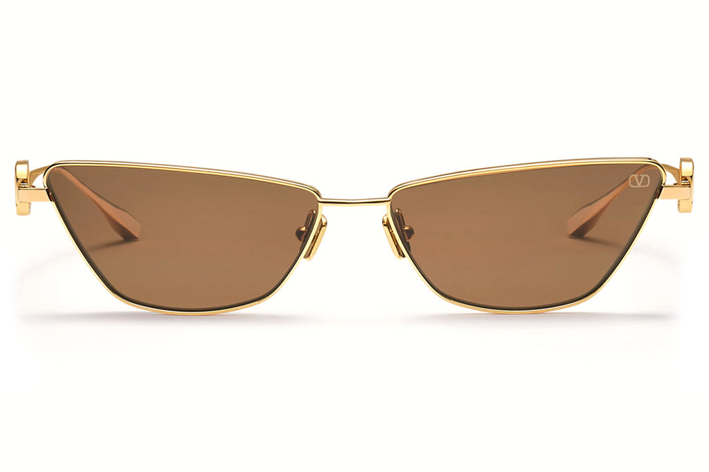  Valentino® Eyewear - VLogo Sign Sunglasses V-Light Gold with Dark Brown Lenses