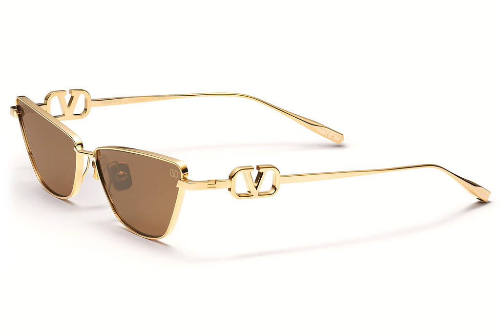 Valentino® Eyewear - VLogo Sign Sunglasses V-Light Gold with Dark Brown Lenses